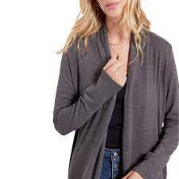 New Michael Stars Izzy longline open cardigan in Mocha, size Medium - Picture 3 of 3